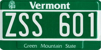VT license plate ZSS601