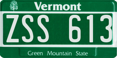 VT license plate ZSS613