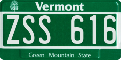 VT license plate ZSS616