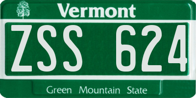 VT license plate ZSS624