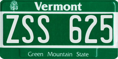 VT license plate ZSS625