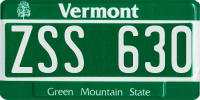 VT license plate ZSS630