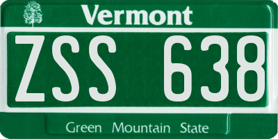 VT license plate ZSS638