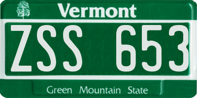 VT license plate ZSS653
