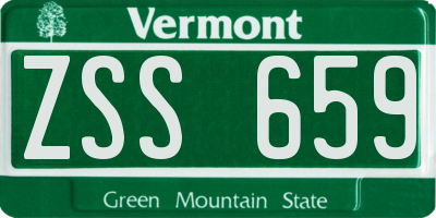 VT license plate ZSS659