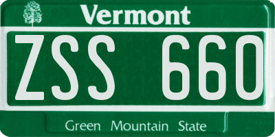 VT license plate ZSS660