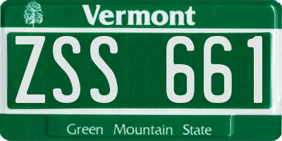 VT license plate ZSS661