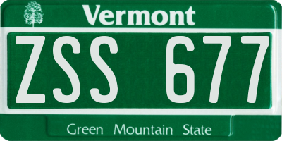 VT license plate ZSS677
