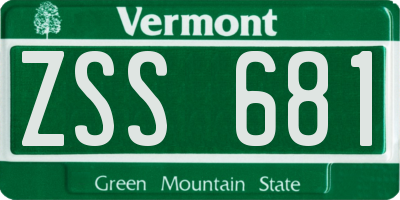 VT license plate ZSS681