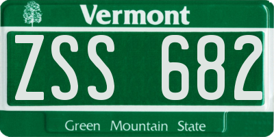 VT license plate ZSS682