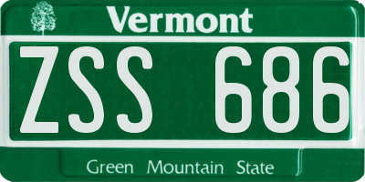 VT license plate ZSS686