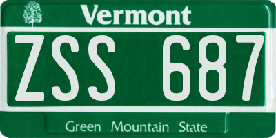 VT license plate ZSS687