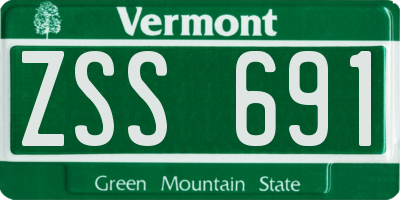 VT license plate ZSS691