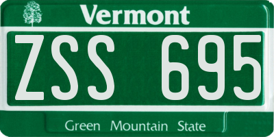 VT license plate ZSS695