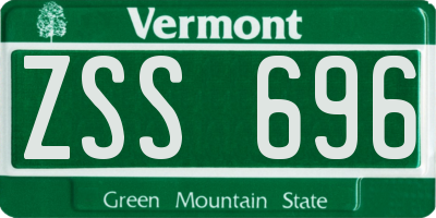 VT license plate ZSS696
