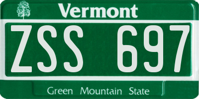 VT license plate ZSS697