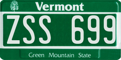 VT license plate ZSS699