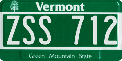 VT license plate ZSS712