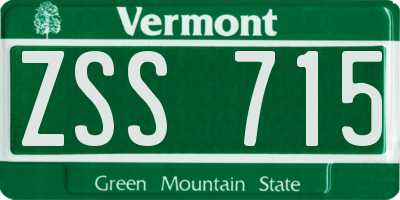 VT license plate ZSS715