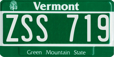 VT license plate ZSS719