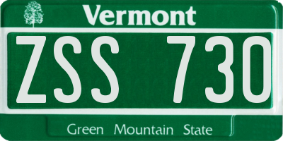 VT license plate ZSS730