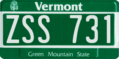 VT license plate ZSS731