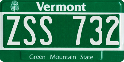 VT license plate ZSS732
