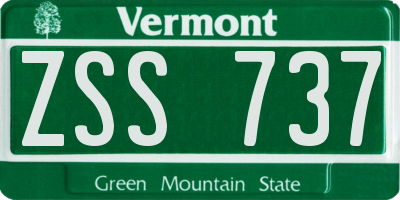 VT license plate ZSS737
