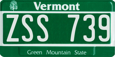 VT license plate ZSS739