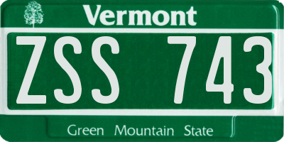 VT license plate ZSS743