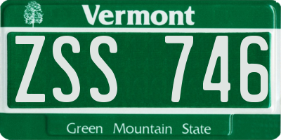 VT license plate ZSS746