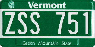 VT license plate ZSS751