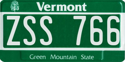 VT license plate ZSS766