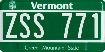 VT license plate ZSS771