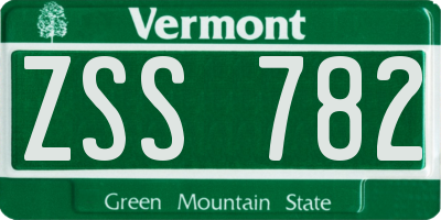 VT license plate ZSS782