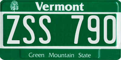VT license plate ZSS790