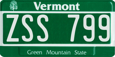 VT license plate ZSS799