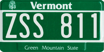 VT license plate ZSS811