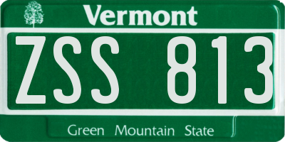 VT license plate ZSS813