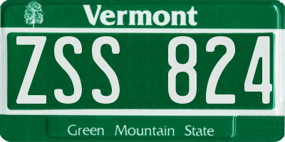 VT license plate ZSS824