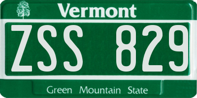 VT license plate ZSS829