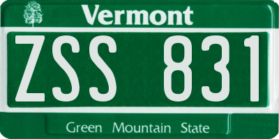 VT license plate ZSS831