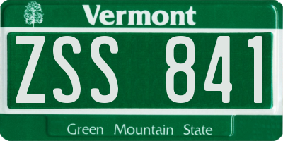 VT license plate ZSS841