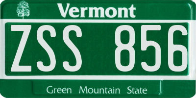 VT license plate ZSS856