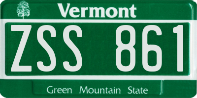 VT license plate ZSS861