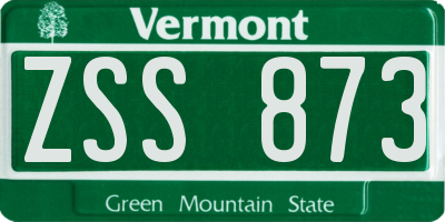 VT license plate ZSS873