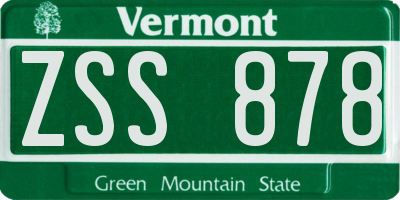 VT license plate ZSS878