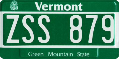 VT license plate ZSS879