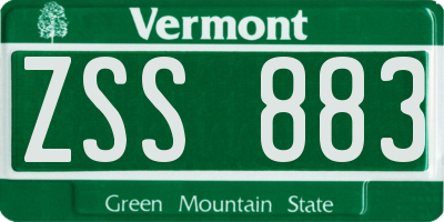 VT license plate ZSS883