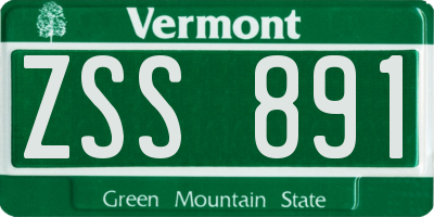 VT license plate ZSS891